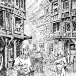 Medieval Street Scene 22” x 17” by Scott A. Story Medieval Street Scene