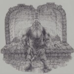 Mythological Dwarf Smith in Graphite & Charcoal by Scott A. Story Mythological Dwarf Smith in Graphite & Charcoal